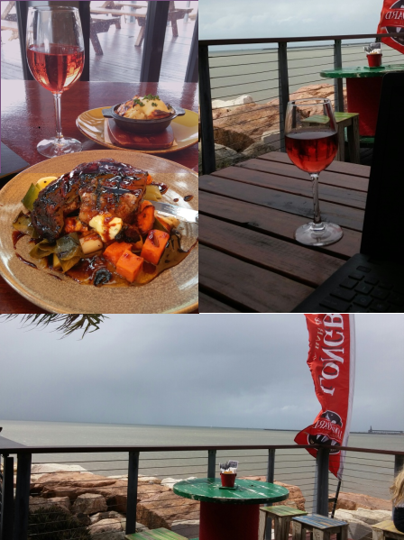 Good food, a sea breeze, the sun, a drizzly rain and a laptop to write by...
